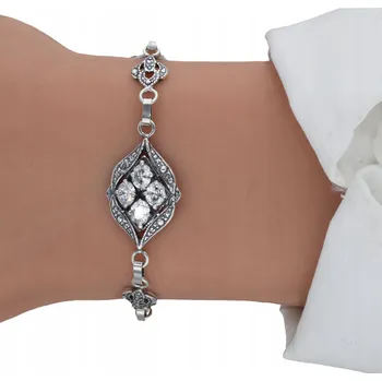 Náramek STŘÍBRNÝ OXIDOVANÝ NÁRAMEK SE ZIRKONY