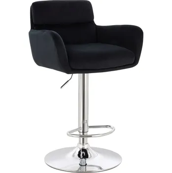 Barová židle Barová židle Manger velur stříbrný základ - černé