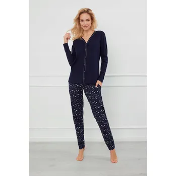 Dámské pyžamo Dámské bavlněné pyžamo na knoflíky s dlouhým rukávem M Italian Fashion