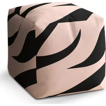 Taburet Sablio Taburet Cube Růžový vzor zebry: 40x40x40 cm