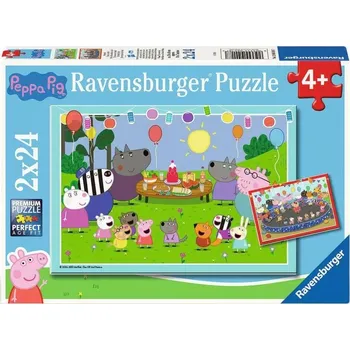 Puzzle Ravensburger puzzle Prasátko Peppa na oslavě 2×24 dílků