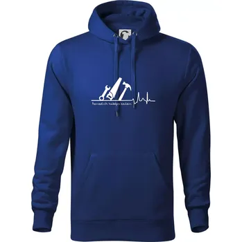 Pánská mikina Ekg řemeslník každým coulem - Mikina pánská Cape s kapucí - 5XL ( Královská modrá )