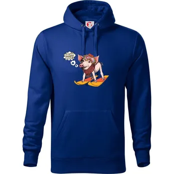 Pánská mikina Bacha vole, prase! - Mikina pánská Cape s kapucí - 5XL ( Královská modrá )
