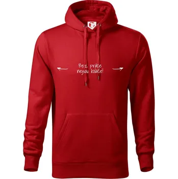 Pánská mikina Bez práce nejsou koláče - Mikina pánská Cape s kapucí - 4XL ( Červená )