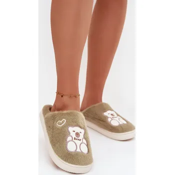 Dámské pantofle Boto Fotrnné pantofle s medvídkem Noralie Barva: Zelená, Velikost: 38/39