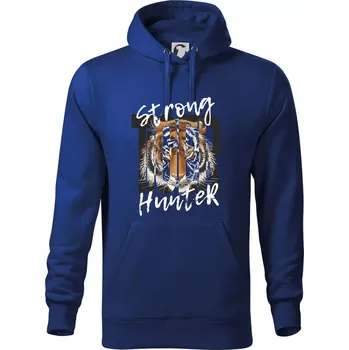 Pánská mikina Tygr - Strong Hunter - Mikina pánská Cape s kapucí - 5XL ( Královská modrá )