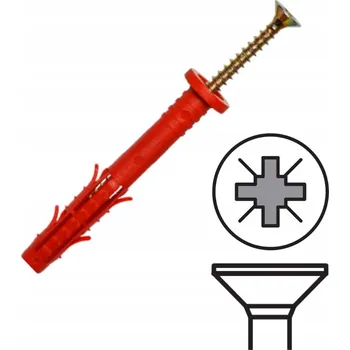 Vrták Hmoždinka rámová 8x90mm, vrut 5x100mm, délka 5cm, 30ks, s límcem Starfix KAXD