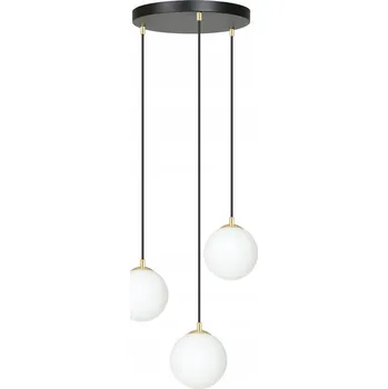 Emibig ROYAL 3 BL Závěsné svítidlo Ocel lakovaná, sklo Černá/Zlatá 10W