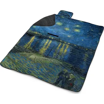 deka Sablio Plážová deka Hviezdna noc nad Rhônou - Vincent van Gogh: 200x140 cm