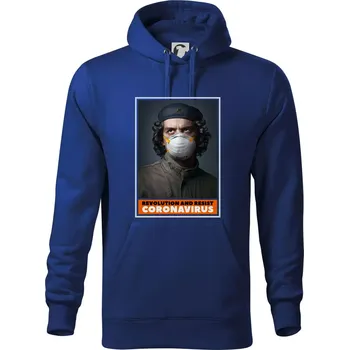 Pánská mikina Corona Revolution and resist - Mikina pánská Cape s kapucí - 4XL ( Královská modrá )