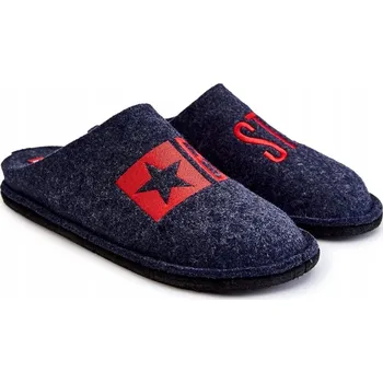Pánská obuv Big Star Pánské Filcové Pantofle KK176002 Tmavě Modré Velikost 45