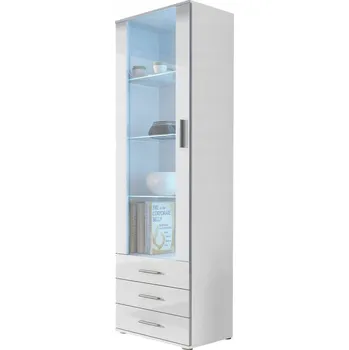 Knihovna Vitrína bílá s třpytkami 192 x 60 x 41 cm Veneti