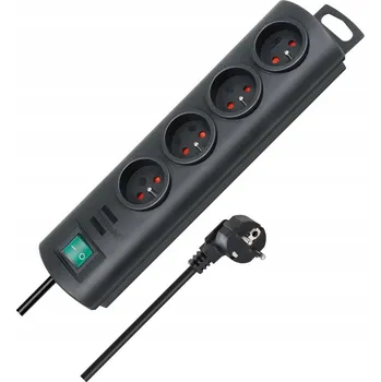 Napájecí kabel Prodlužovací Kabel Primera-Line 4 zásuvky černý 1,5 m Brennenstuhl