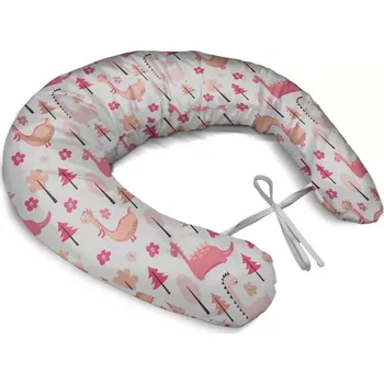 Polštář Sablio Těhotenský polštář Dinosauři, kytičky a stromečky