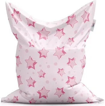 Sedací pytel Sablio Sedací vak Classic Růžové hvězdy - 150x100 cm