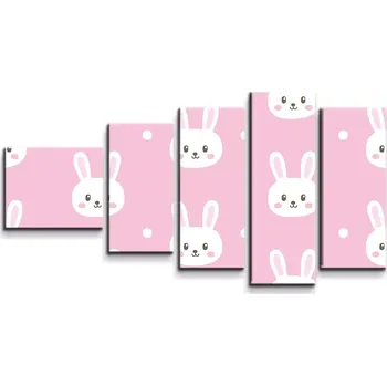 Obraz Sablio Obraz - 5-dílný Králíčci - 100x60 cm