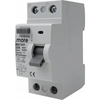 Proudový chránič Proudový chránič TYP AC 6kA 2P 25A 30mA pro hřebenovou lištu U