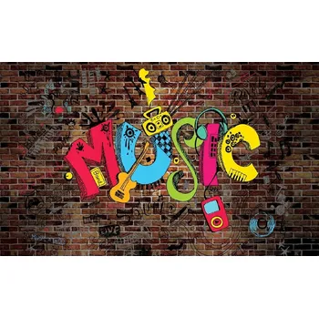 Fototapeta Fototapeta pro mládež GRAFFITI 3D Hudba 312x219