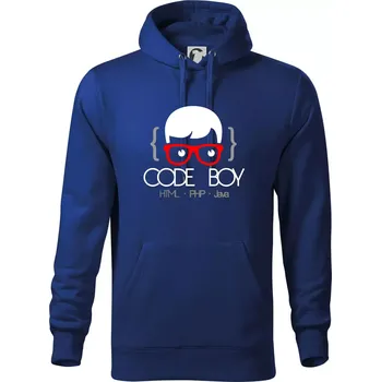 Pánská mikina Code Boy - Mikina pánská Cape s kapucí - M ( Královská modrá )