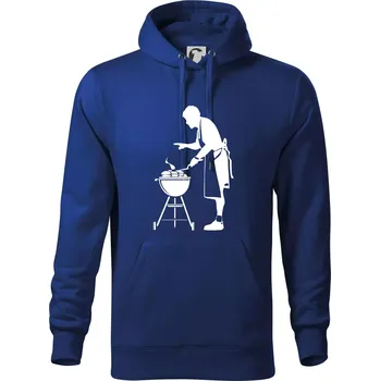 Pánská mikina Grilování - Kuchař - Mikina pánská Cape s kapucí - 4XL ( Královská modrá )