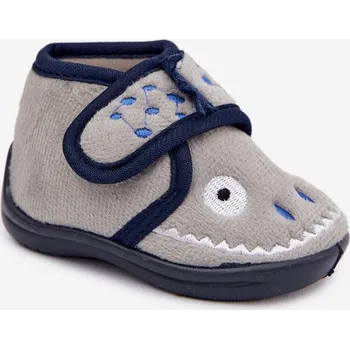 Chlapecké bačkory Boto Dětské pantofle na suchý zip Jeselle Barva: Stříbrná, Velikost: 18