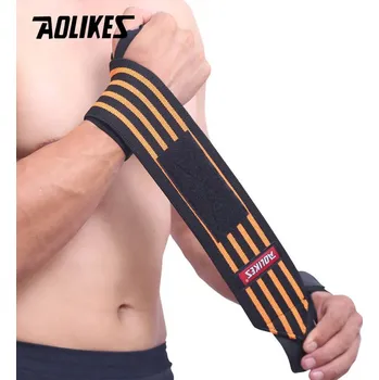 Bandáž na zápěstí Aolikes fitness | bandáž, ortéza - Černá s oranžovou