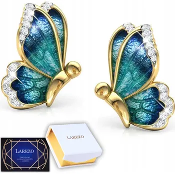 Náušnice Náušnice , Stříbro 925, motýli, pozlacené zlatem 585