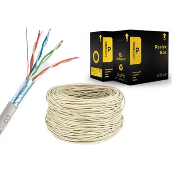 Síťový kabel SÍŤOVÝ KABEL LAN FTP KAT.5E KROUCENÁ DVOJLINKA GEMBIRD 50M ŠEDÝ