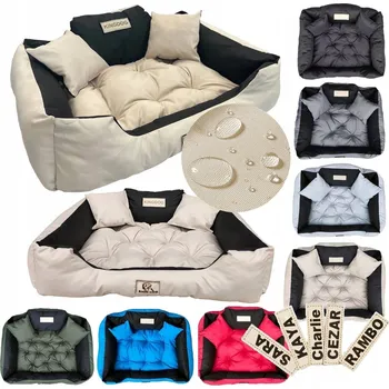 Pelíšek pro psa Pelíšek pro psy kotec 100x75 KINGDOG personalizovaný voděodolný béžový