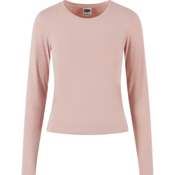 Dámské tričko Urban Classics Základní dámské super přiléhavé tričko s dlouhým rukávem Barva: růžová pastelová, Velikost: M