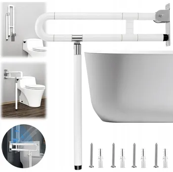 Koupelnové sedátko UCHWYT SKŁADANY 60 CM DO KOUPELNY PRO OSOBY SE ZDRAVOTNÍM POSTIŽENÍM, NEREZOVÁ, DO 150-200 KG