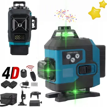 Bezpečnostní kamera LASEROVÁ VODVÁHA 4D 16 LINIE SE ZELENÝM SVĚTLEM PRO STAVEBNÍKY