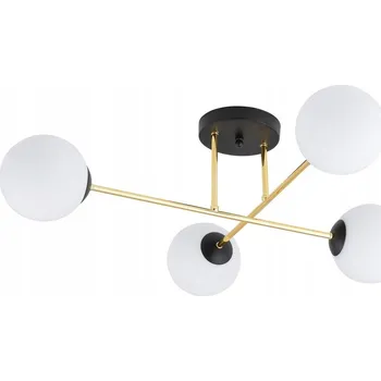 Emibig MAGNUM 4 BL OPAL Stropní Stropní Svítidlo / stropní svítidlo, lakovaná Ocel, sklo, černá