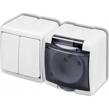 vypínač Klasický dvojitý vypínač Karlik WGHH-2d bílý