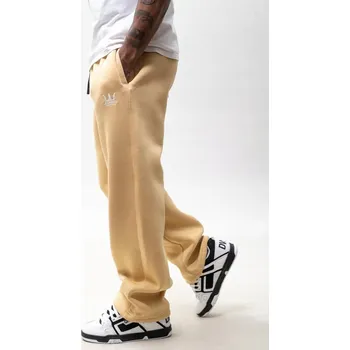 Široké Pánské Tepláky BAGGY Hnědé Jigga Výšivka BAVLNĚNÉ XXL