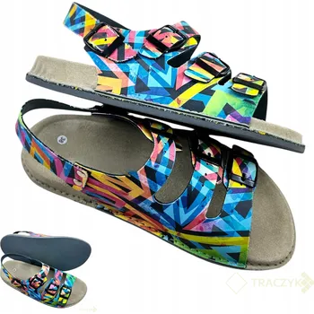 Dámské sandále ZDRAVOTNÍ SANDÁLY PŘÍRODNÍ KŮŽE Ortopedické FUSBET BIOKEN Nastavitelné vel.44