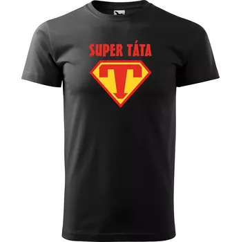 Pánské tričko Sablio Tričko s potiskem pro tátu SUPER TÁTA - černé 3XL