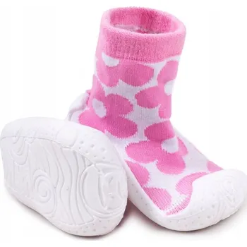 Dámské ponožky Růžové ponožky ponožky s gumovou podrážkou FLOWERS vel 23