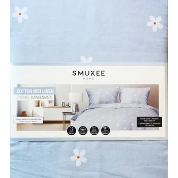 Povlečení Povlečení 220 x 200 cm + 2 povlaky na polštáře, modré s jemnými KVĚTY