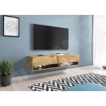 Televizní stolek TV stolek s RGB LED osvětlením 140 cm WILLA A - dub wotan