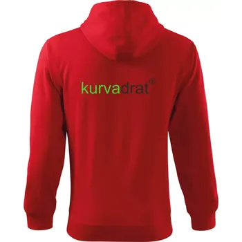 Pánská mikina KurvaDrát - Mikina s kapucí na zip trendy zipper - L ( Červená )