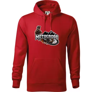 Pánská mikina Motocross pohoří - Mikina pánská Cape s kapucí - 3XL ( Červená )