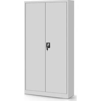 Nábytek PEGAS Kancelářská kovová skříň na dokumenty TOMASZ, 900 x 1850 x 450 mm, šedá