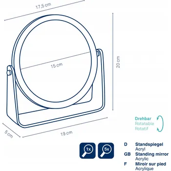 Zrcadlo Stojací zrcadlo čiré Kela