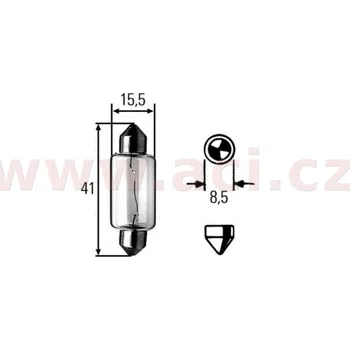 Autožárovka žárovka C21W 12V (patice SV 8,5) HELLA (sada 10 ks)