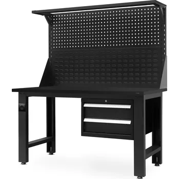 Dílenský stůl Nábytek PEGAS Dílenský stůl LOGAN, 1500 x 1700 x 750 mm, All Black: černý