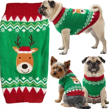 Dámský svetr SWETEREK dla psa ŚWIĄTECZNY ubranko zimowe teplý ROLÁK na Vánoce SVETR S