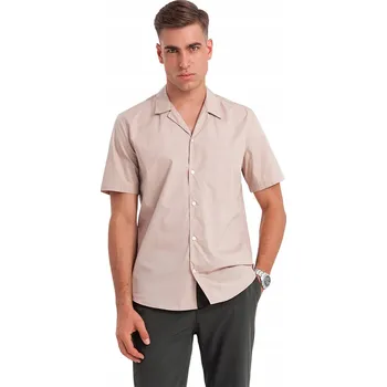 Pánská košile Ombre pánská košile ležérní krátký rukáv klasický střih bavlna velikost L