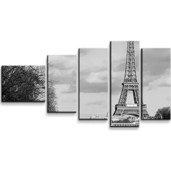 Obraz Sablio Obraz - 5-dílný Eiffelova věž 5 - 100x60 cm