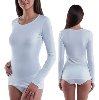 Dámské tričko Dámské spodní tričko s dlouhým rukávem Laura bavlna hladké S bílé